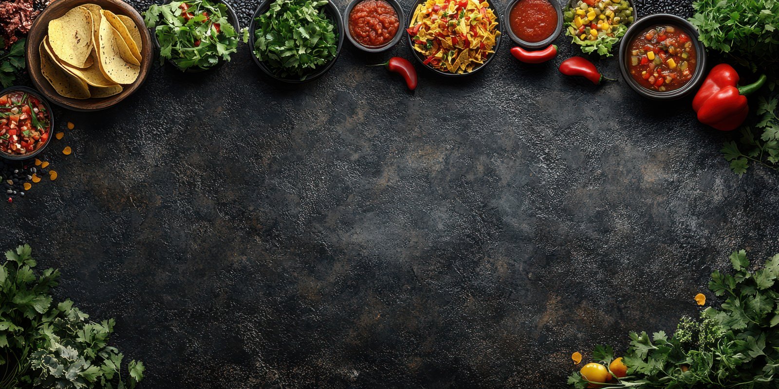 Colorful array of fresh ingredients for making a delicious taco platter in a rustic kitchen setting